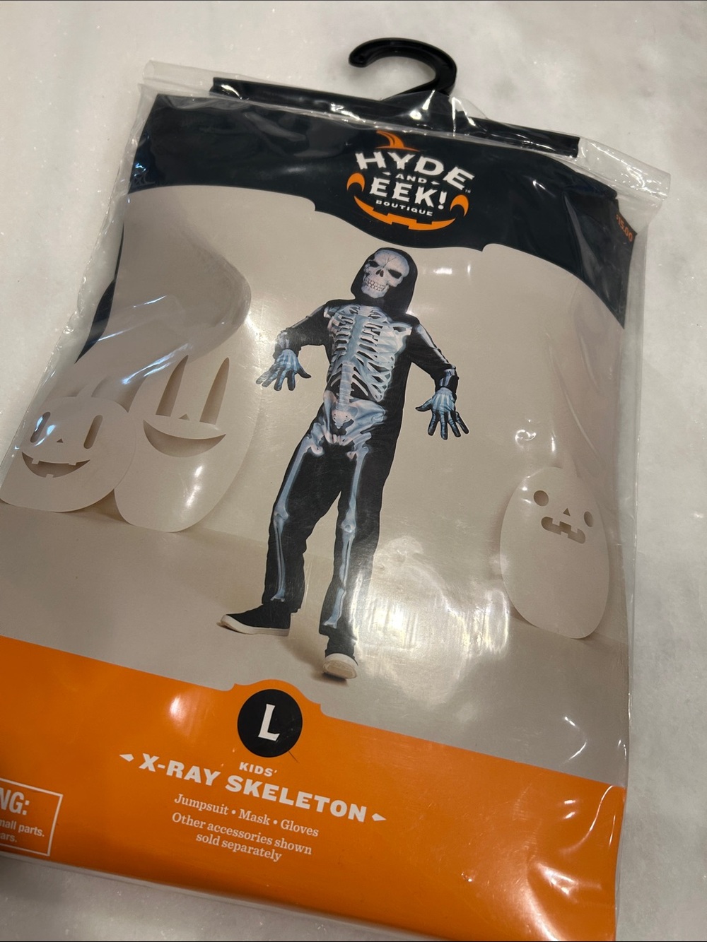 Kids' Black X-Ray Skeleton Costume - L